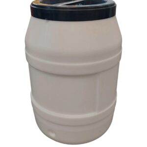 50L Drum Screw Top Black Lid - Natural
